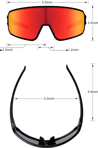 Miniatura 6 de SPOSUNE Gafas de sol polarizadas de ciclismo para hombres y mujeres, UV400, gafas deportivas para bicicleta, béisbol, correr, MTB C20