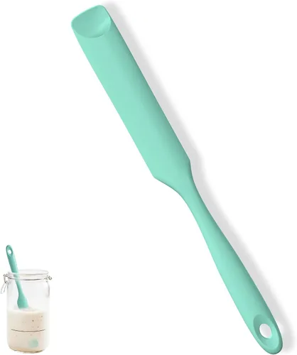 U-Taste Espátula de silicona para frasco de masa madre: esparcidor de mermelada largo y delgado de grado alimentario, palo de agitación resistente