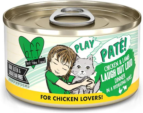 Miniatura 38 de B.F.F. PLAY - Best Feline Friend Paté Lovers, Aw Yeah!, Atún & Chicken Check Please! con atún y pollo, lata de 2.8 onzas (paquete de 12)