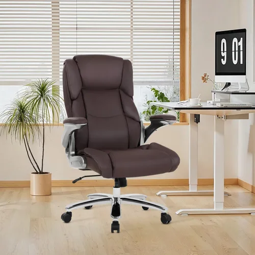 Miniatura 2 de PayLessHere Silla de oficina grande y alta, silla de escritorio ajustable de cuero ejecutivo de 400 libras con reposabrazos, silla de escritorio