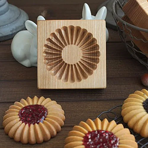 Miniatura 14 de Molde de Galletas de Madera Herramienta de Decoración de Galletas de Madera Moldes de Galletas 3D Molde de Hornear Gracioso Arte de Relieve Navidad