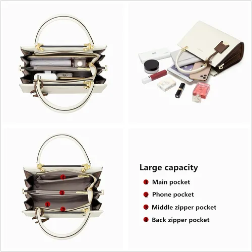 Miniatura 6 de Cnoles Bolsos de mano para mujer, de gran capacidad, bolso de hombro con asa para mujer