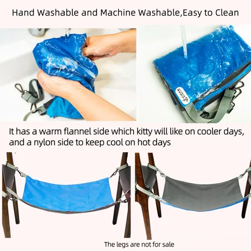 Miniatura 3 de Hamaca Extra Grande para Gatos para Jaula, Cama Colgante, Alfombra Suave Lavable para Exteriores, Almohadilla Refrescante Impermeable para Gatitos
