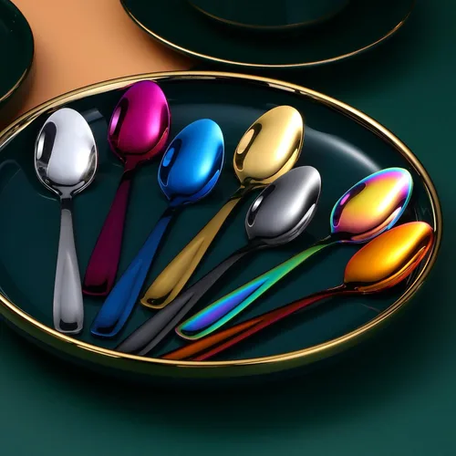 Miniatura 3 de 8 Pieces Dessert Spoons Teaspoons Small Coffee Spoons Espresso Spoons, 5.5 Inch (black)