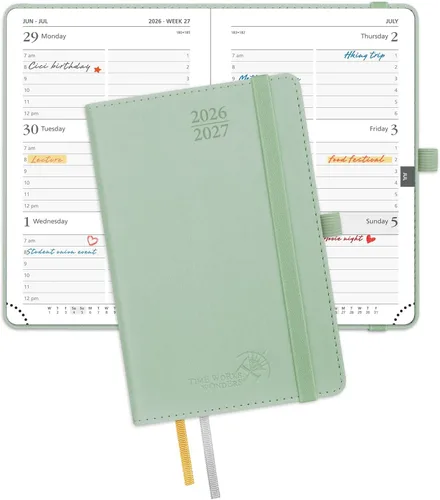 Miniatura 49 de POPRUN Agenda de bolsillo 2026-2027, tamaño del bolso, 4 x 6.25 pulgadas, calendario de bolsillo (julio de 2026 a junio de 2027) para bolso