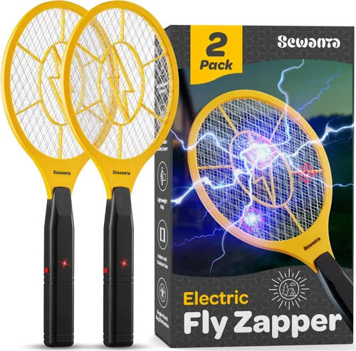 Miniatura 9 de Raqueta Matamoscas Eléctrica de Mano Zapeador de Insectos para Interiores/Exteriores - Potente 1500 Voltios Instantáneo Moscas/Insectos y Mosquitos