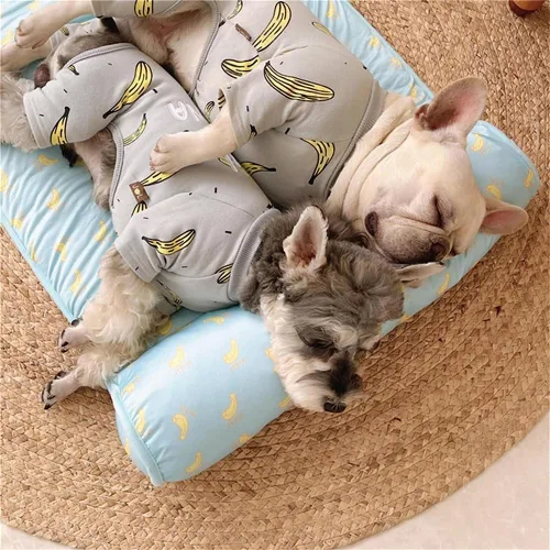 Miniatura 7 de Cama refrescante para gatos y perros 2023, tapete refrescante para mascotas con almohada, portátil, lavable, manta refrescante para mascotas