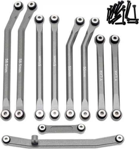 Miniatura 7 de Juego de Eslabones de Alta Limpieza para Barra de Dirección de Conexión de Eslabones para AXIAL 1/24 SCX24 AXI00001 C10 AXI00002 Wrangler JLU Azul