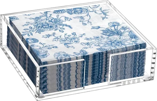 Miniatura 10 de Kordory Servilletero de Servilletas de Cóctel Acrílico para Mesa, para Servilletas de 5 x 5 Pulgadas, Soporte Moderno Vertical de Servilletas