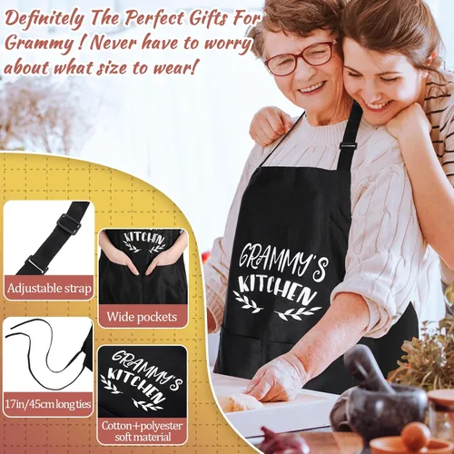 Miniatura 2 de Leyndo Juego de 10 regalos de cocina Grammy de Navidad, incluye delantal, toalla de té, cuchara de té, soporte para olla, guante de horno, espátula