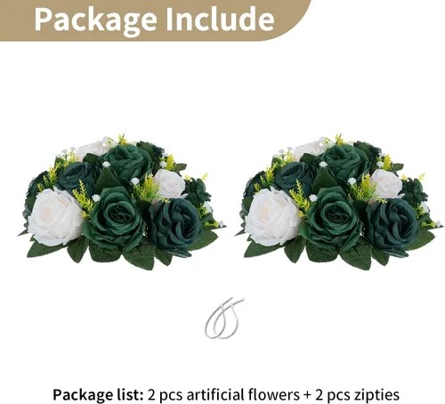 Miniatura 99 de NUPTIO Centros de mesa de flores para mesas de boda: arreglo de bolas de flores artificiales rosa y blanco para bodas, fiestas, 2 piezas de rosas