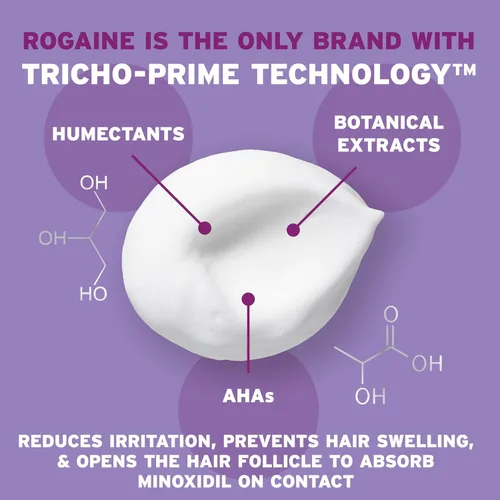Miniatura 3 de Rogaine - Espuma de minoxidil tópica al 5%, tratamiento contra la caída del cabello de una vez al día para mujeres para hacer crecer un cabello más