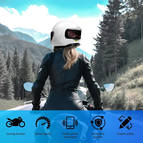 Miniatura 5 de Casco de Motocicleta - Casco Integral Aprobado por DOT (Control de Aplicación Inteligente), Casco de Motocicleta Compacto