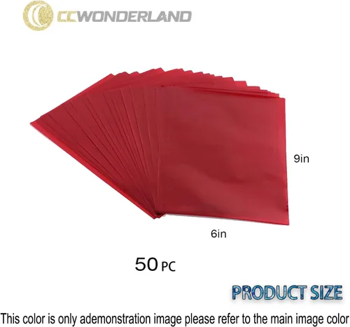 Miniatura 2 de Paquete de 50 bolsas de celofán transparentes de 6 x 9 pulgadas, color naranja