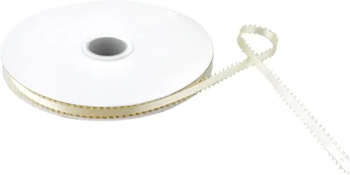 Miniatura 37 de Homeford Cinta de satén de doble cara con borde Picot, 50 yardas (3/8 pulgadas, oro antiguo)