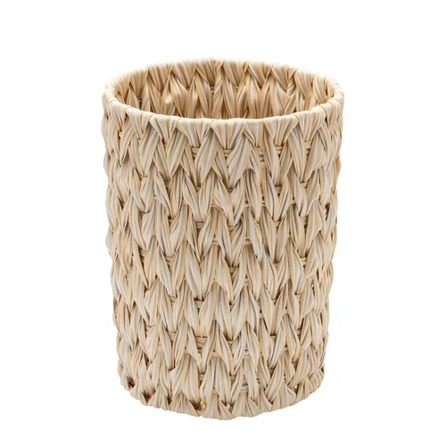 Miniatura 9 de GRANNY SAYS Cesta de basura de mimbre, papelera impermeable para baño, cestas de basura decorativas boho con asas, papelera para dormitorio
