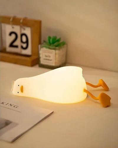 Miniatura 10 de Luz nocturna de conejo de cara grande para niños, lámpara de conejo de silicona blanda con control táctil, 3 niveles de brillo, temporizador