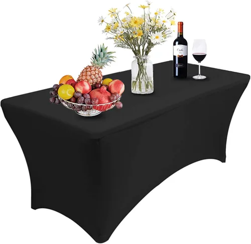 Reliancer Mantel rectangular de elastano ajustado a la mesa para fiestas al aire libre, exhibición, DJ, banquetes, comerciantes, recepción de boda,