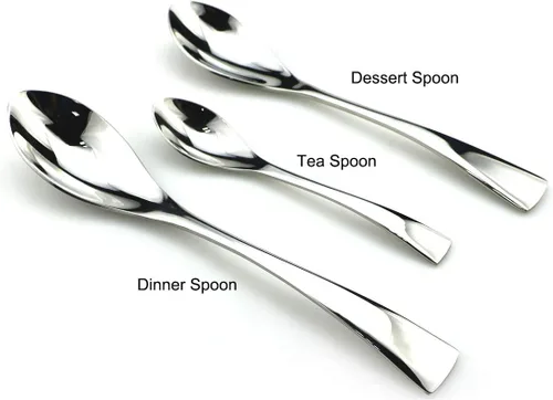 Miniatura 3 de JASHII Juego de cubiertos de acero inoxidable 18/10 de 20 piezas de plata pulida con espejo, cuchillo de cena, tenedor de ensalada, cuchara
