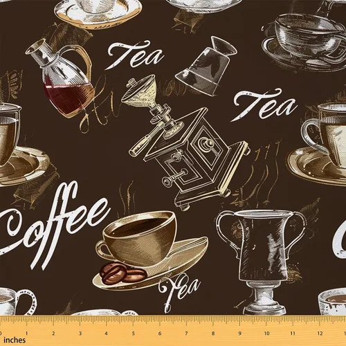 Miniatura 19 de Feelyou The Yard - Tela para tapicería de té de la tarde, tazas de té de estilo vintage, tela de tapicería floral para sillas, flores de rosas