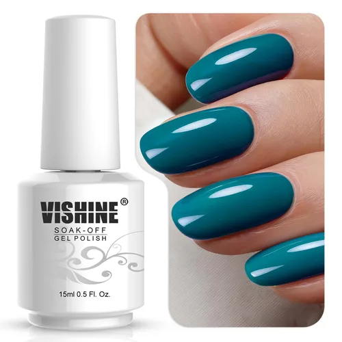 Miniatura 35 de Vishine 15ml de esmalte de uñas en gel blanco lechoso transparente, color desnudo, con acabado de gel de cristal, para quitar con lámpara UV o LED