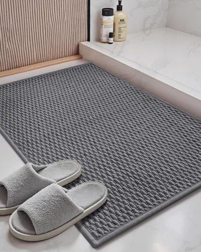 Miniatura 15 de Color&Geometry Alfombras de baño con parte trasera de goma, antideslizante, lavable a máquina, alfombra bohemia de felpilla suave y absorbente