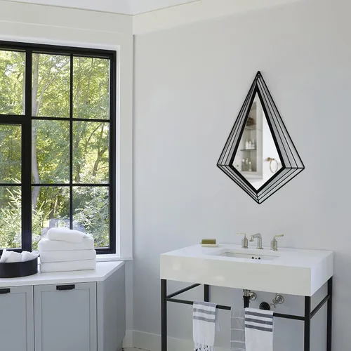 Miniatura 3 de Uniquewise Uniquewise- Espejo moderno decorativo con forma de diamante en forma de diamante de 27 pulgadas de alto para montar en la pared, un