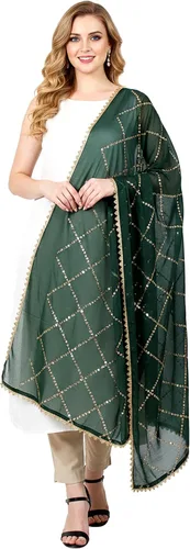 Miniatura 7 de Chandrakala Dupatta de gasa para mujer, chal bufanda envolvente Chunni (D238-P)
