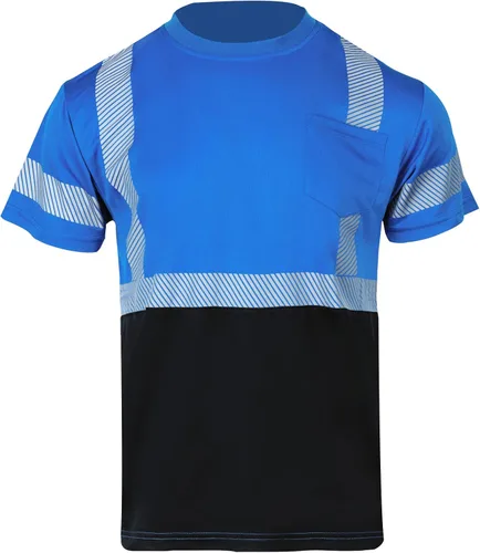 Miniatura 2 de VENDACE 3 piezas de seguridad camisetas reflectantes clase 3 alta visibilidad Hi Vis manga corta construcción trabajo camisas para hombres azul