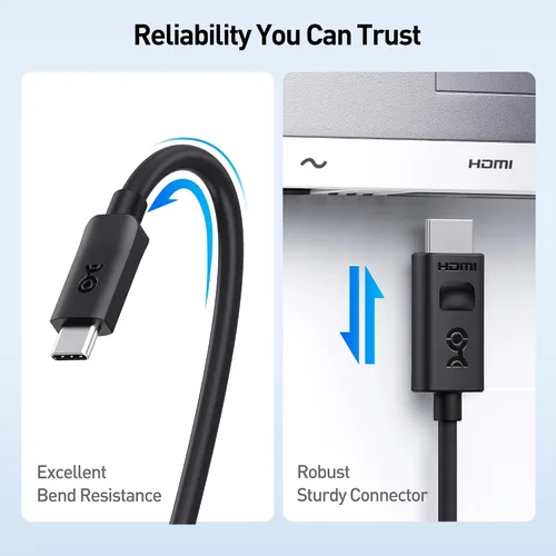 Miniatura 7 de Cable Matters Cable USB C a HDMI 2.1 unidireccional de 3 pies, compatible con 4K @240Hz y 8K a 60Hz, HDR - Thunderbolt 4, Thunderbolt 5, USB 4