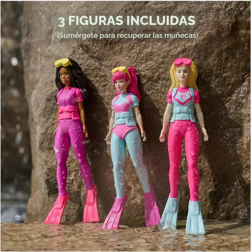 Miniatura 3 de SwimWays Barbie Personajes de Buceo Paquete de 3, Accesorios de Piscina y Juguetes de Piscina para Niños, Suministros para Fiestas en la Piscina