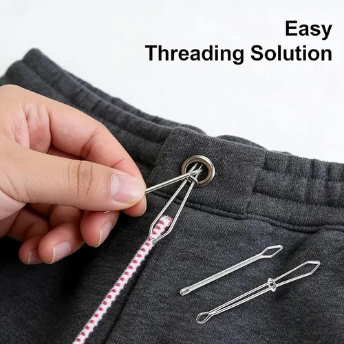 Miniatura 4 de Clip para enhebrar cuerda de bricolaje, enhebradores de cordón para coser, ganchos de metal fácil de tirar con pinzas herramienta de costura