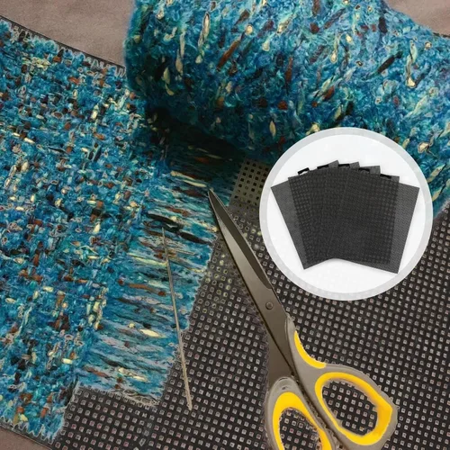 Miniatura 6 de Hojas de lona de malla de plástico, juego de 5 piezas para bordado, punto de cruz, malla Aida, manualidades, hilo acrílico, tejido, ganchillo