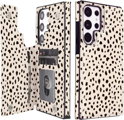 uCOLOR para Samsung Galaxy S23 Ultra de 6.8" Funda tipo billetera con soporte para tarjetas, Funda tipo cartera de cuero con tapa estilo folio