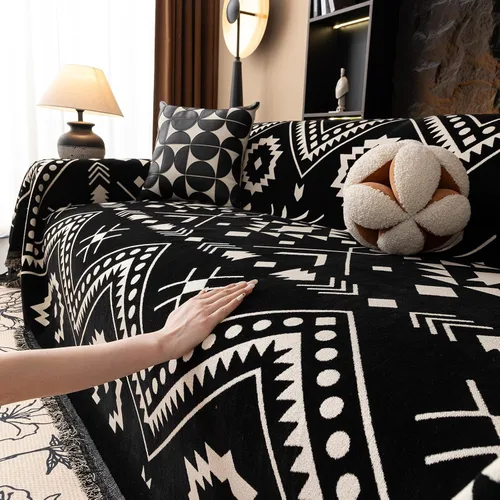 Miniatura 161 de VClife Fundas de sofá bohemio de felpilla para sofá seccional, fundas de sofá suaves y antideslizantes para sofá de 2 cojines, protector de muebles