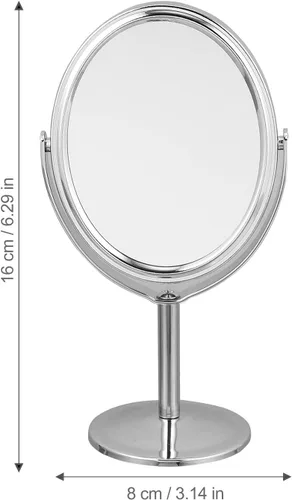Miniatura 5 de Espejo giratorio de escritorio para baño, espejo cosmético con aumento, espejo de tocador con soporte, espejo giratorio giratorio de doble cara