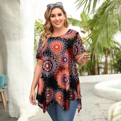 Miniatura 5 de LARACE - Camiseta tipo túnica con vuelo para mujer, de ajuste suelto y cómodo, favorecedora a la silueta