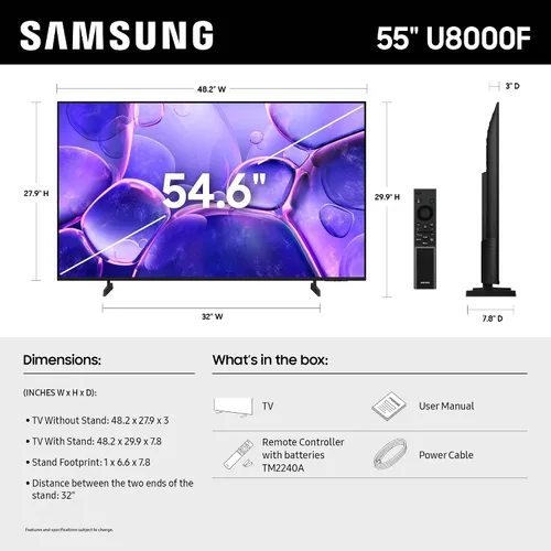 Miniatura 2 de Samsung Smart TV Crystal UHD U8000F 4K de 43 pulgadas (modelo 2025) Contenido gratuito sin fin, procesador, diseño MetalStream, Knox Security, Alexa