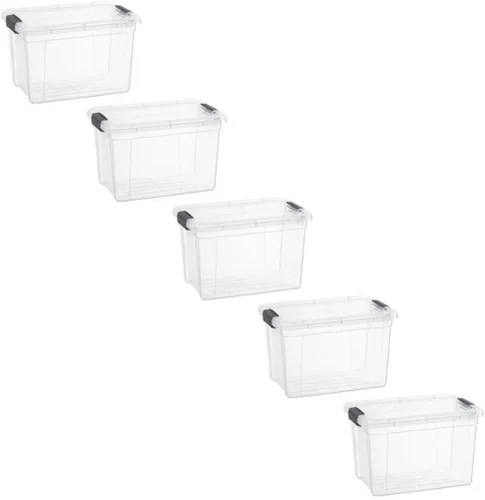Miniatura 13 de Superio Cajas de almacenamiento transparentes con tapas, contenedores de plástico de 2.5 cuartos de galón para organizar, cajas apilables, sin BPA