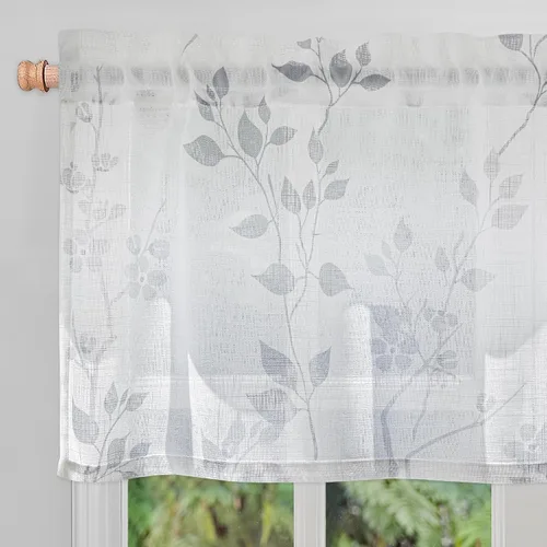 Miniatura 21 de Beauoop 2 paneles de cortinas semitraslúcidas de lino floral de 54 pulgadas de largo, para sala de estar o dormitorio, cortinas rústicas con textura