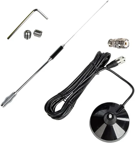 Miniatura 4 de Antena de radio CB de 27 pulgadas con adaptador BNC y montaje magnético para President Midland Cobra Uniden Anytone Truck Radio