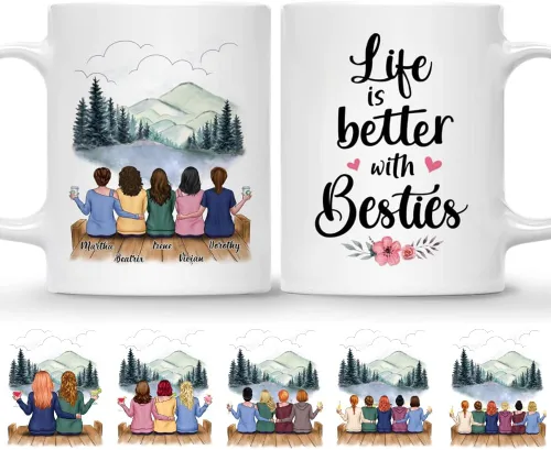 Miniatura 11 de Gossby Taza de café personalizada para hermana, regalo personalizado para hermana con diseño, nombre, perfecta para cumpleaños, Navidad, regalos