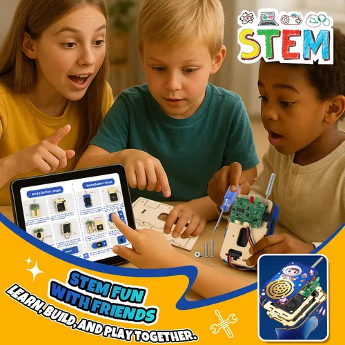 Miniatura 4 de Juguetes STEM para niños de 5 a 12 años, kit de construcción de Walkie Talkie DIY para jugar al aire libre, kits de ciencia para niños de 8 a 10 8 a