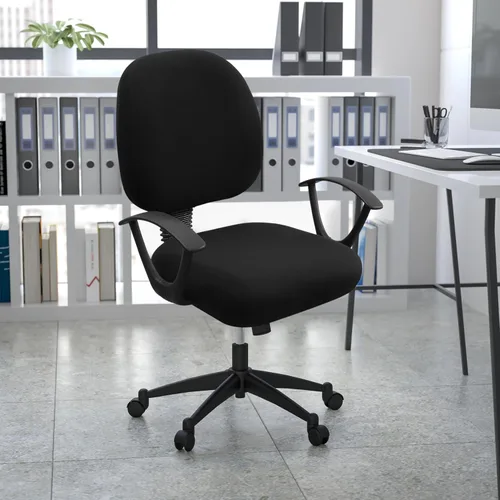 Miniatura 9 de Smiry Fundas elásticas para silla de computadora de oficina, universales, lavables, extraíbles y giratorias, fundas protectoras para asiento + Negro