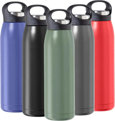 Miniatura 22 de OGGI Freestyle - Botella de agua aislada de acero inoxidable, doble pared aislada al vacío, termo de viaje, 23 onzas (23.0 fl oz), color negro