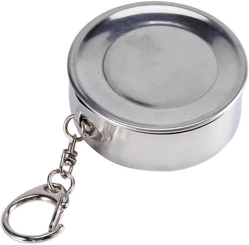 Miniatura 8 de Walfront Taza plegable de acero inoxidable con llavero, vaso de chupito portátil retráctil para camping, senderismo, beber al aire libre