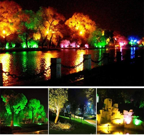 Miniatura 3 de Proyector RGB para exteriores de 10 W, luces LED que cambian de color, bajo voltaje, iluminación de paisaje de 12 V, focos de control remoto