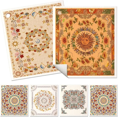 Miss Adola 6 unidades de paños suecos para cocina - paños reutilizables para lavar platos, toallas de cocina absorbentes, lindas y divertidas, Bohemi