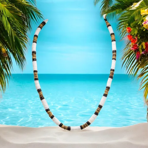 Miniatura 9 de BlueRica Collar de cuentas de concha de coco y puka (18")