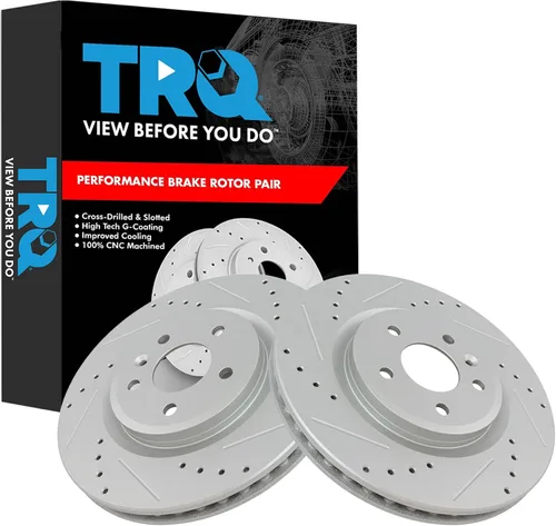 Miniatura 171 de TRQ Juego de rotores de freno de rendimiento trasero con revestimiento G premium compatible con Mazda 6 2014-2021